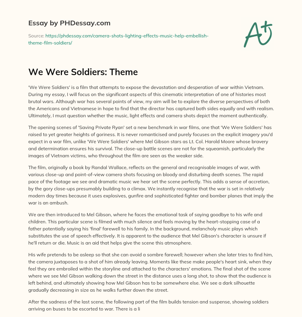 We Were Soldiers: Theme essay