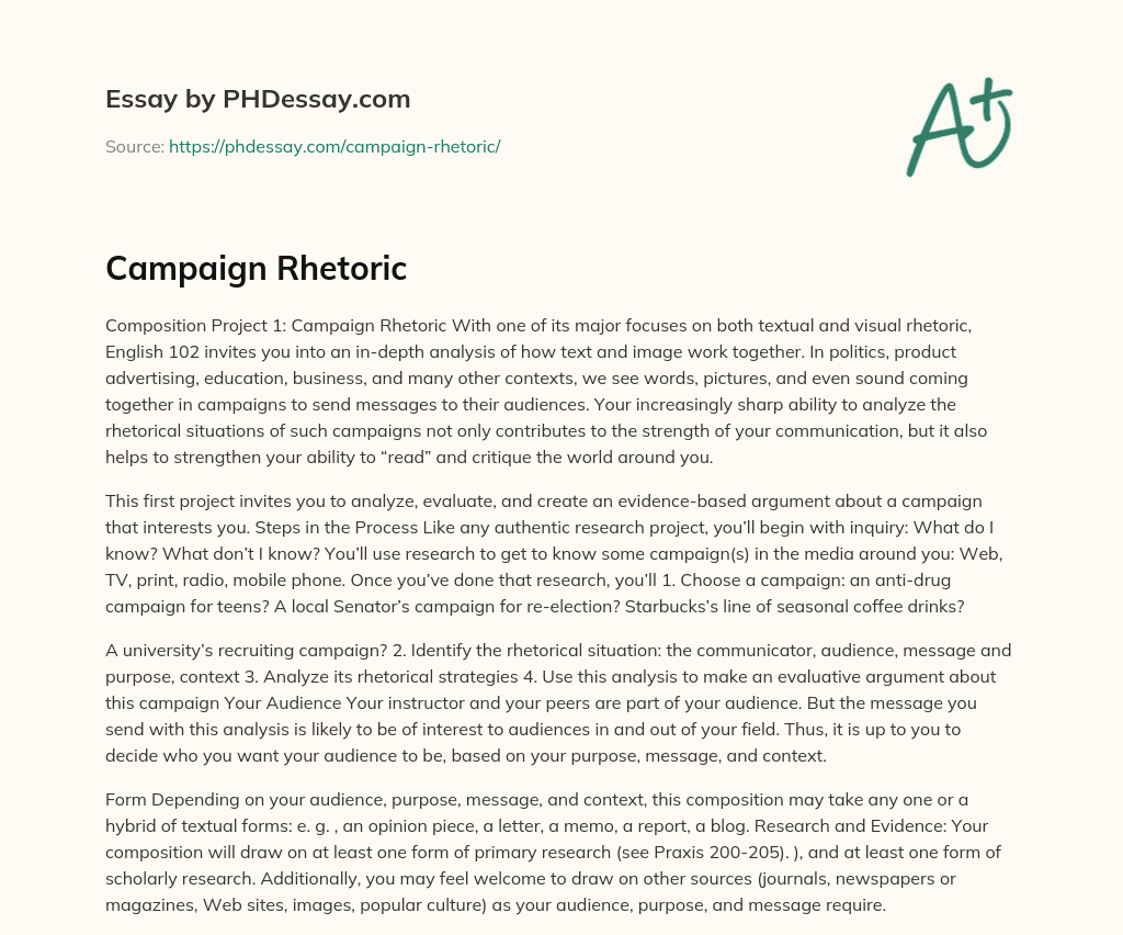 Campaign Rhetoric essay