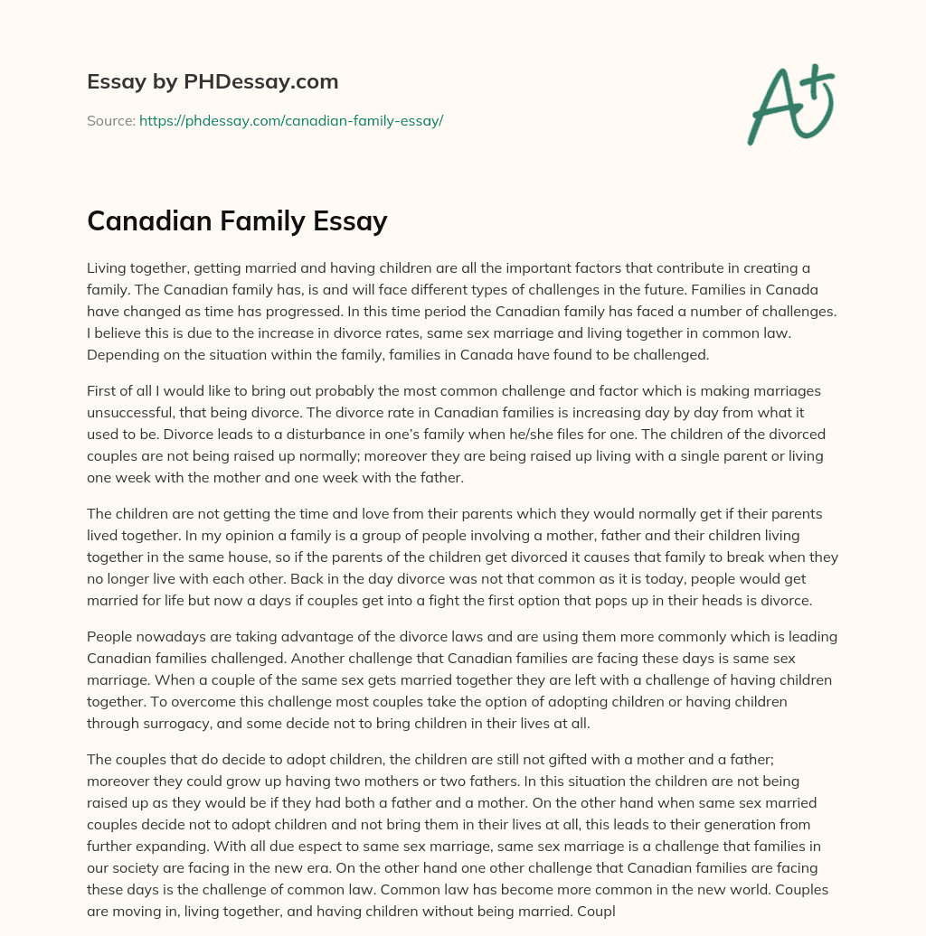 Canadian Family Essay essay
