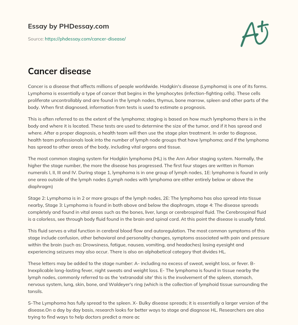 cancer disease essay