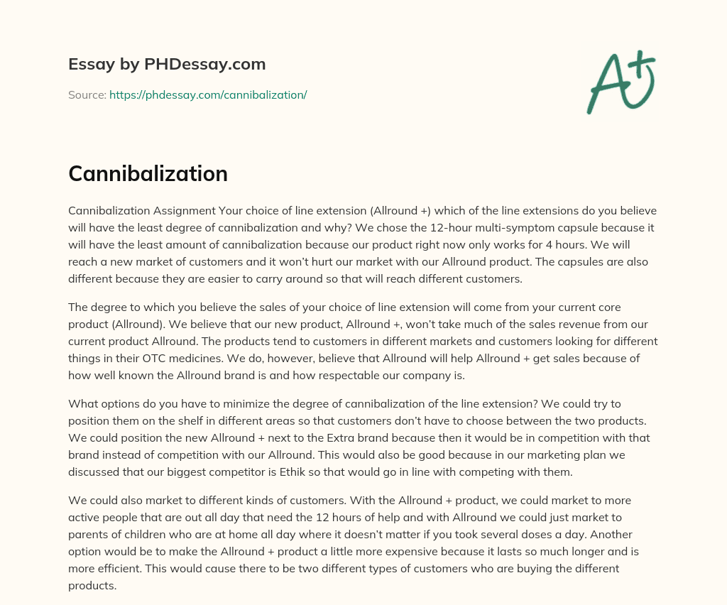 Cannibalization essay
