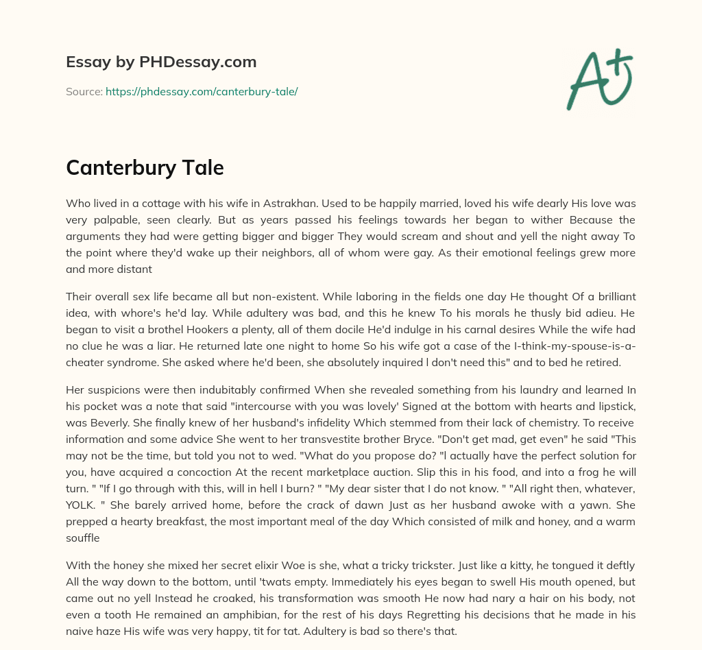 Canterbury Tale essay