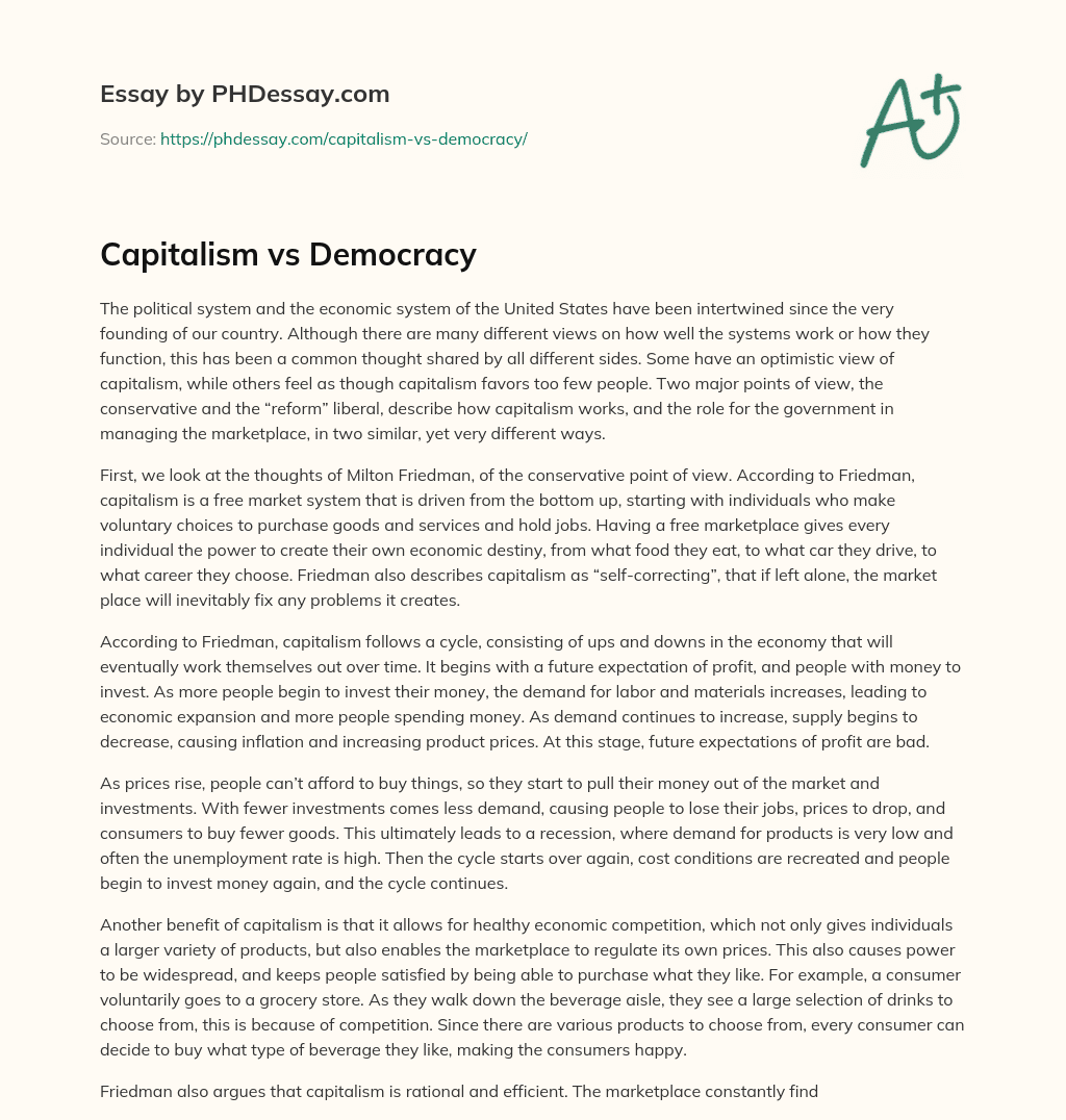 capitalism vs democracy essay