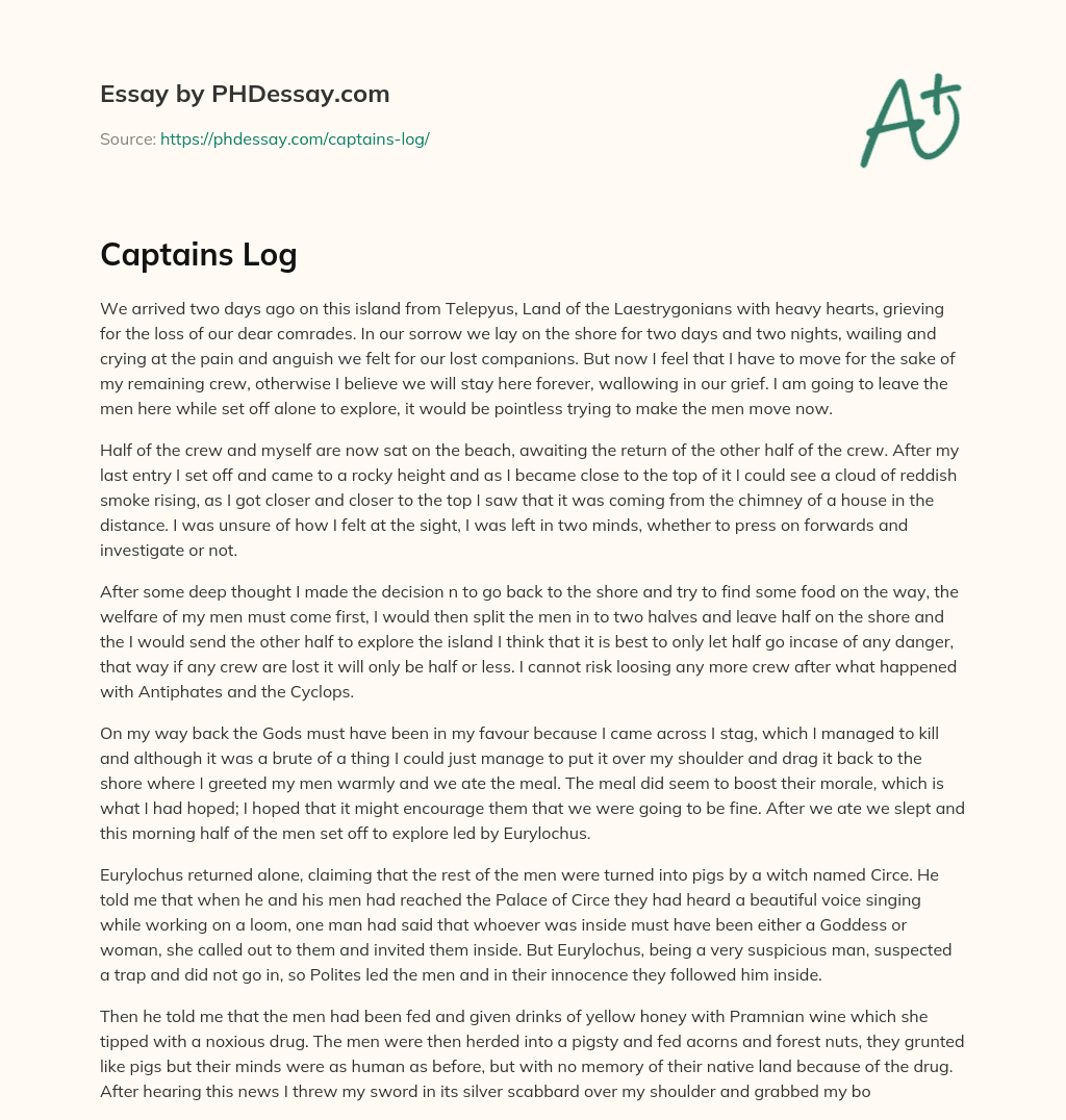 Captains Log essay