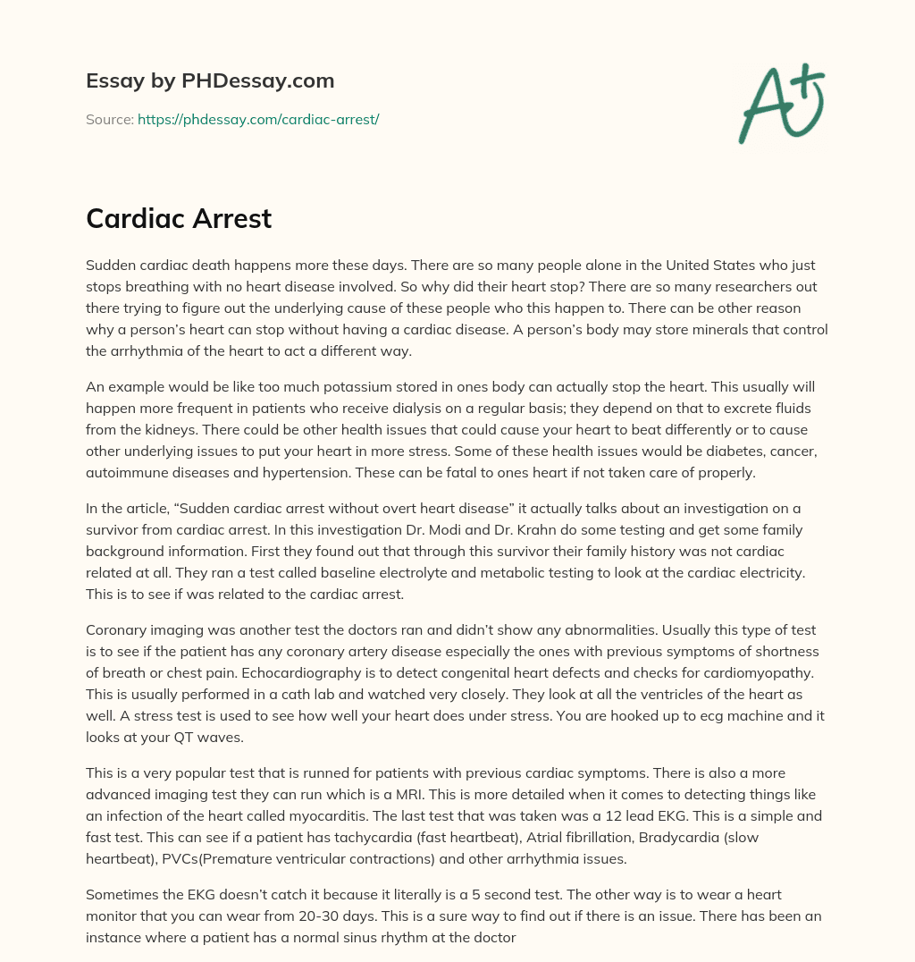 Cardiac Arrest essay