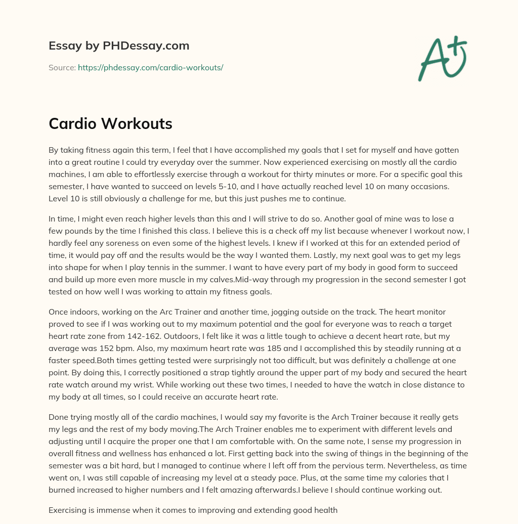 Cardio Workouts essay