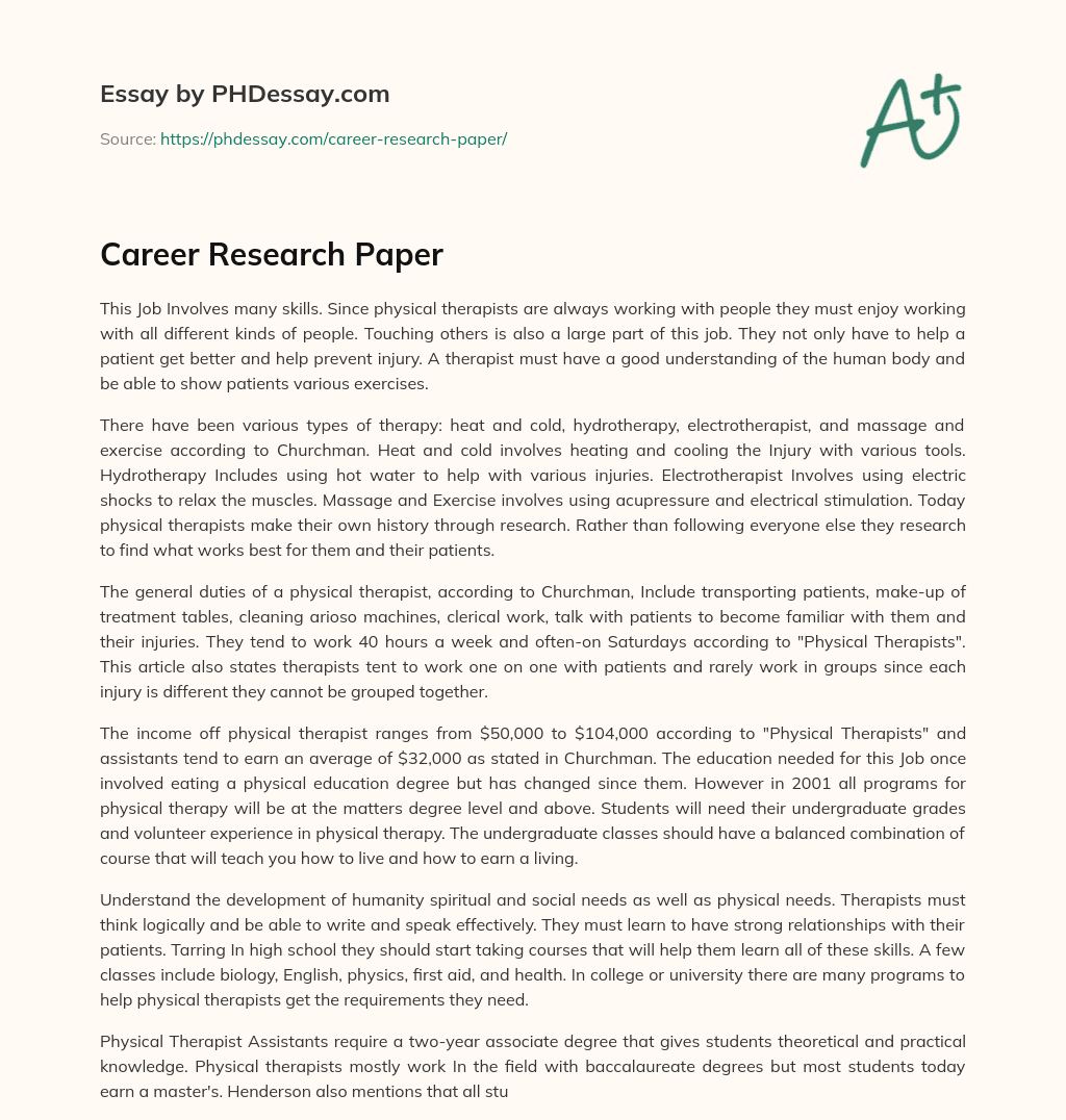 research papers on career