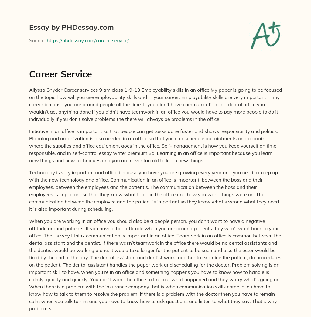 Career Service essay