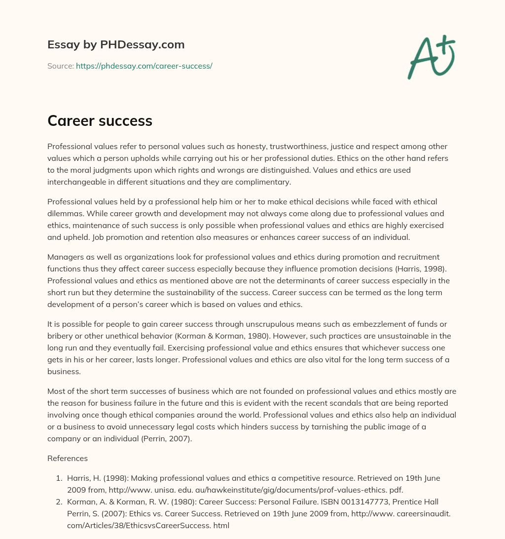 Career success essay