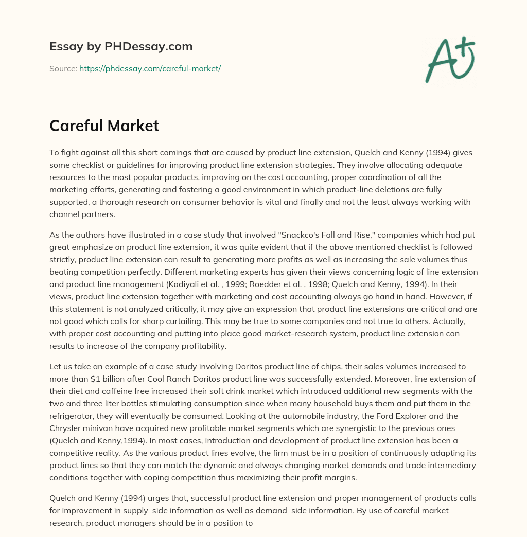 Careful Market essay