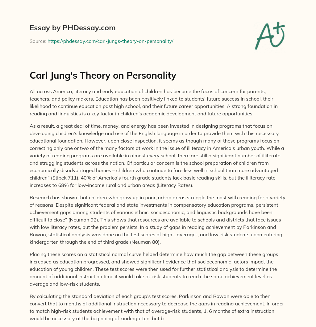 Carl Jung’s Theory on Personality essay