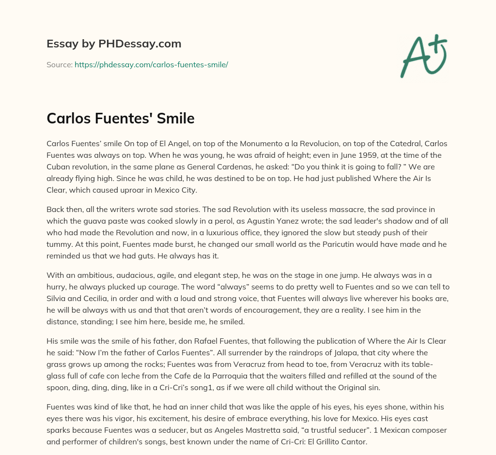 Carlos Fuentes’ Smile essay