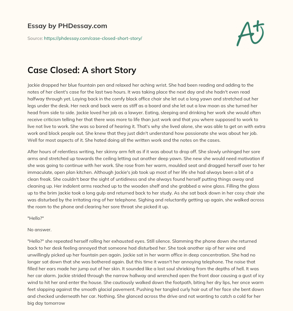 Case Closed: A short Story essay