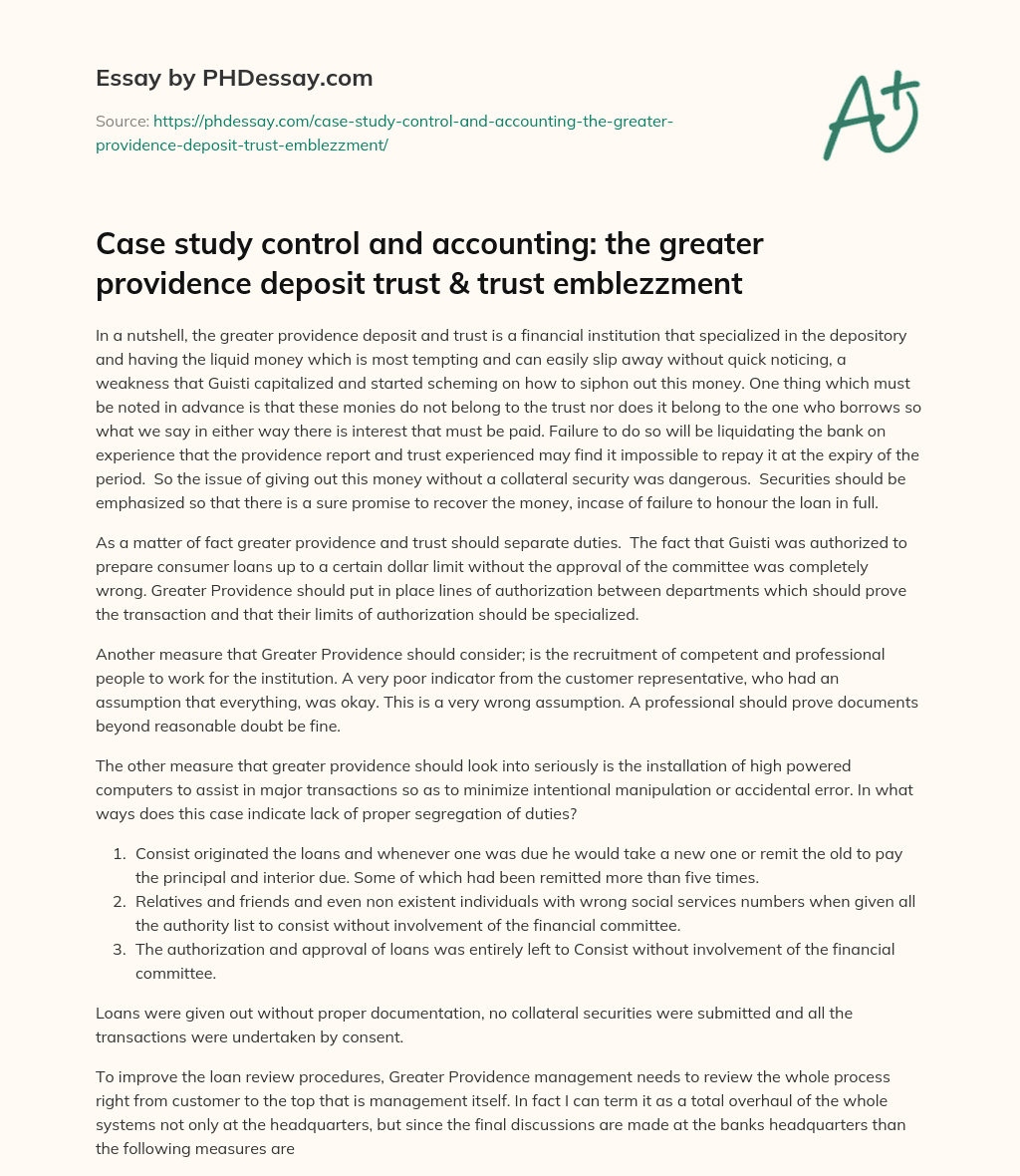 The Importance of Collateral Security in Financial Institutions essay