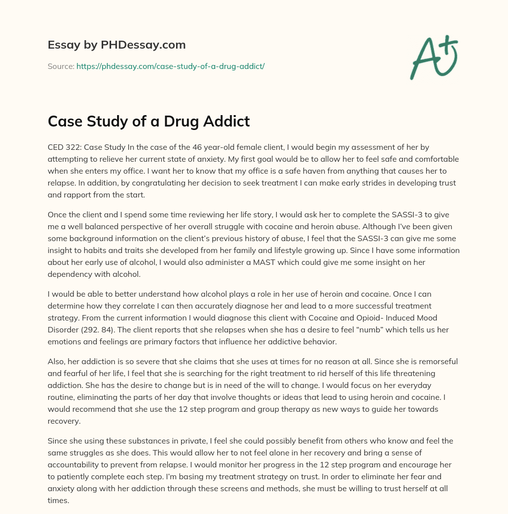 case study on drug addiction pdf
