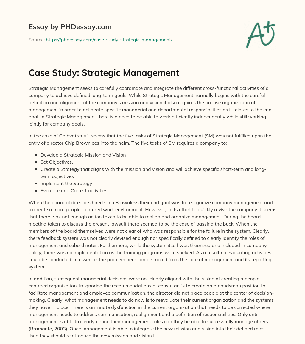 best strategic management case study