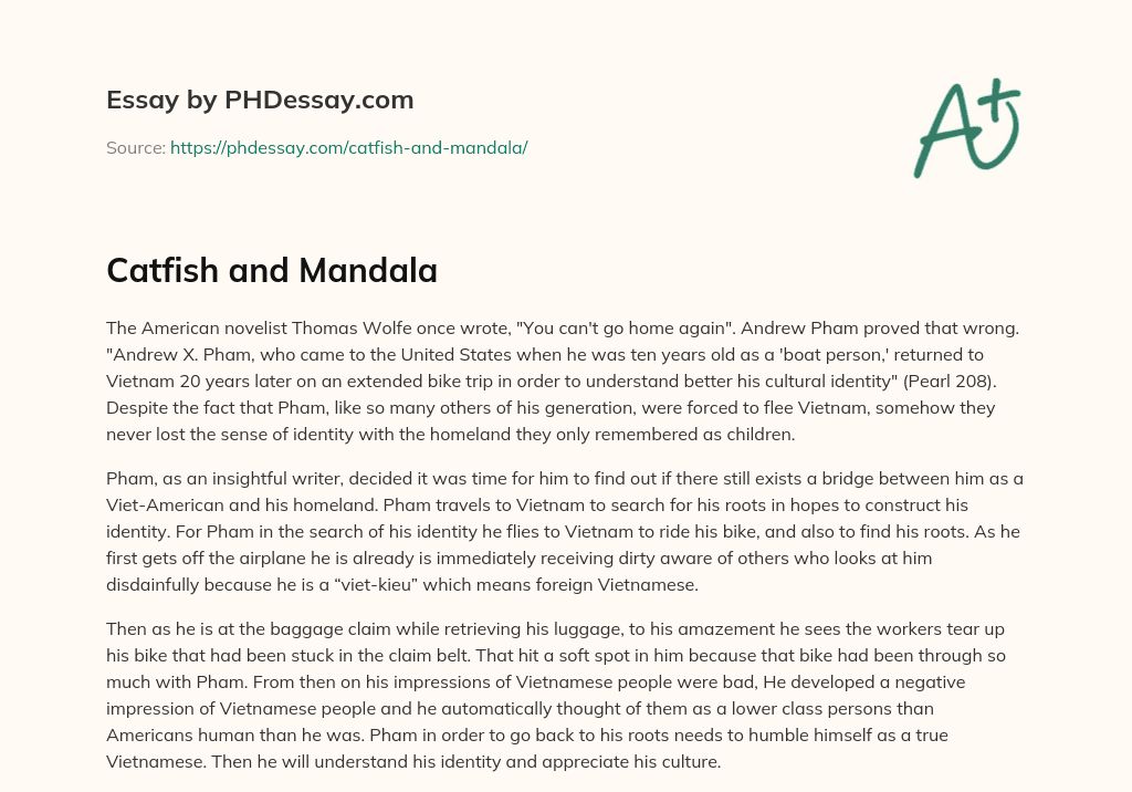 Catfish and Mandala essay