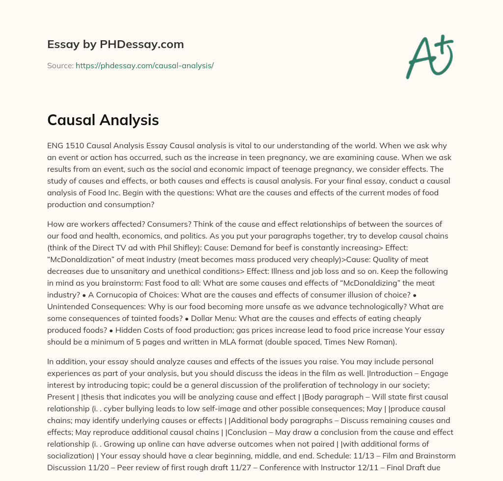 what is a causal analysis essay