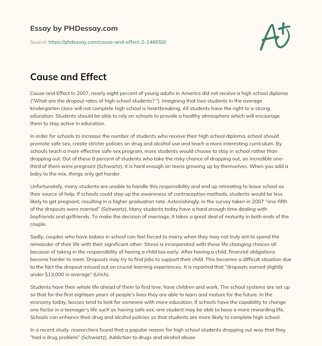 Cause and Effect essay