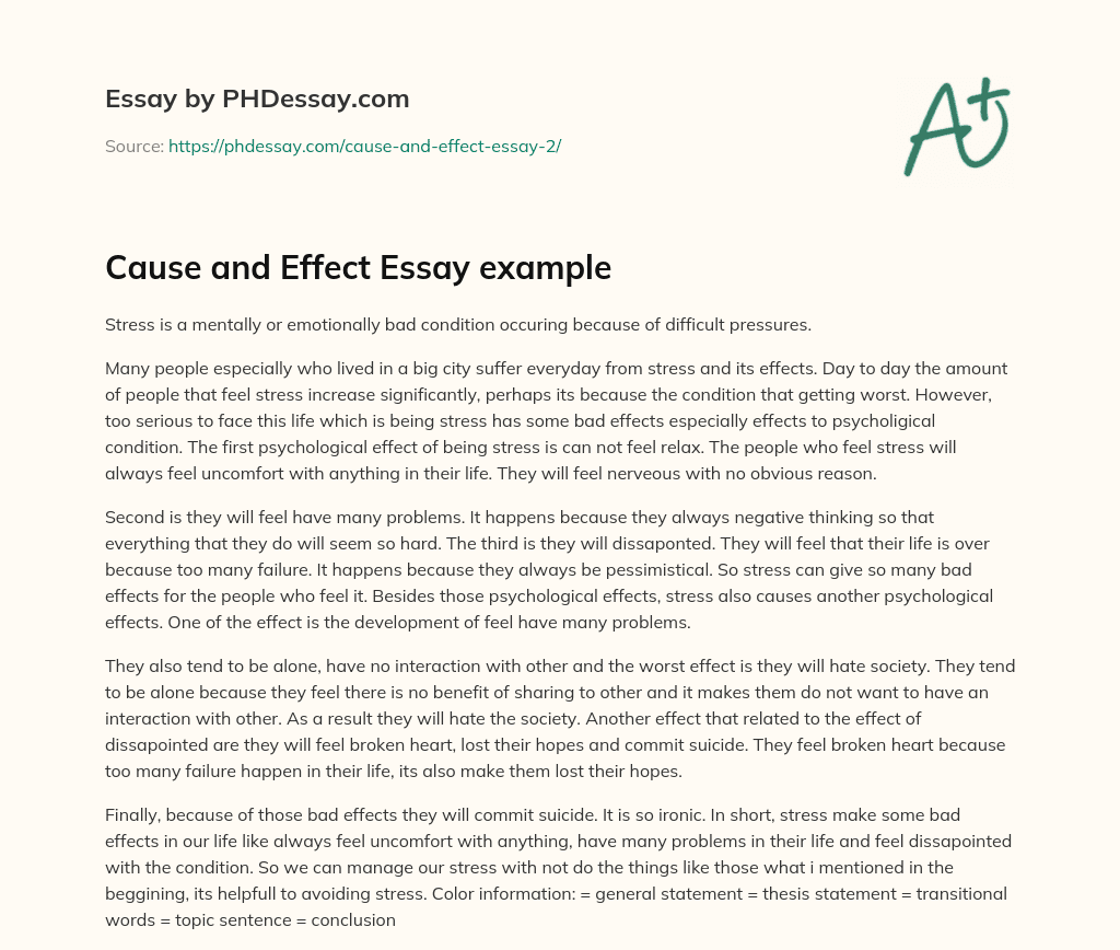 apa cause and effect essay example