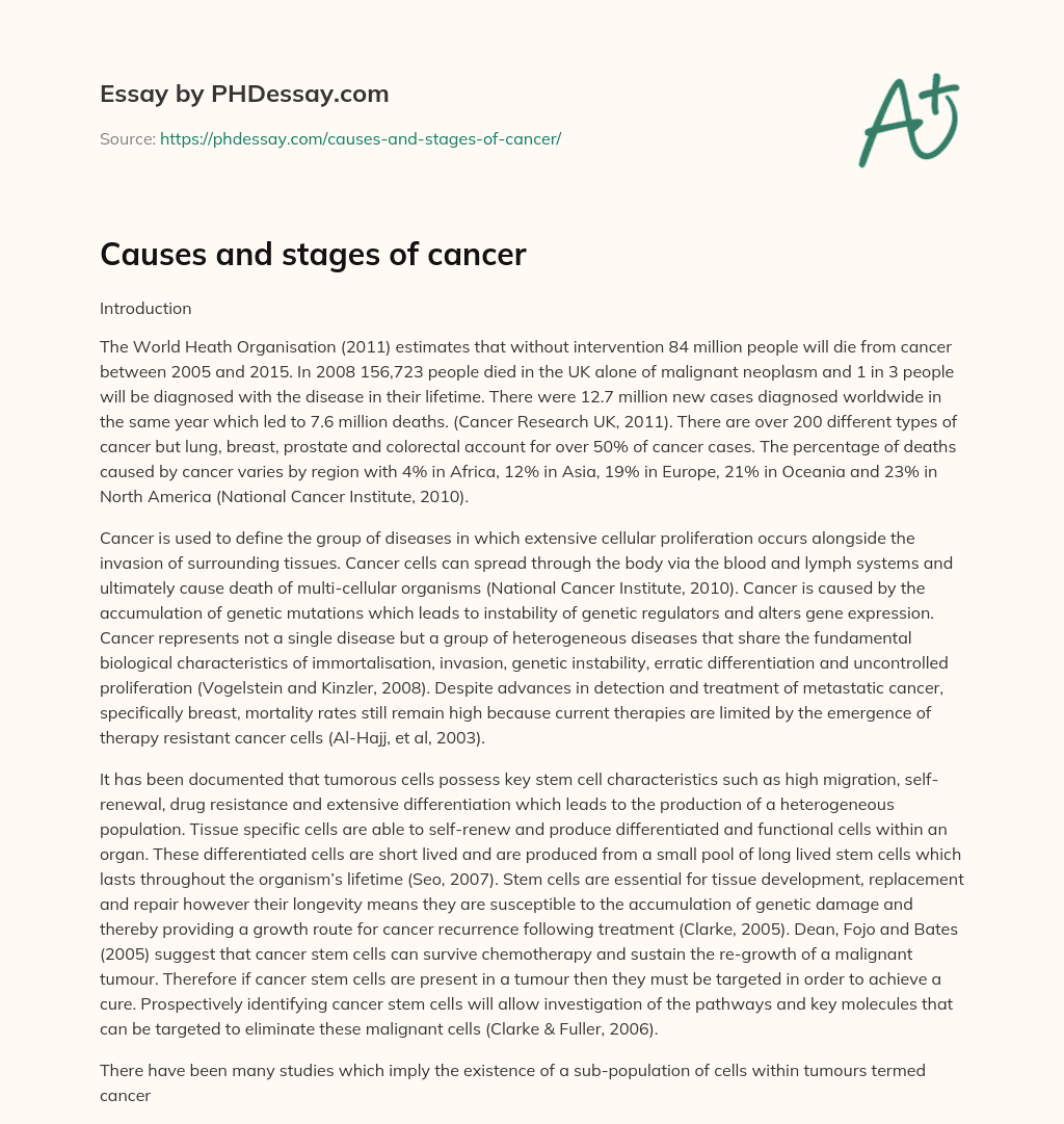 essay on causes of cancer