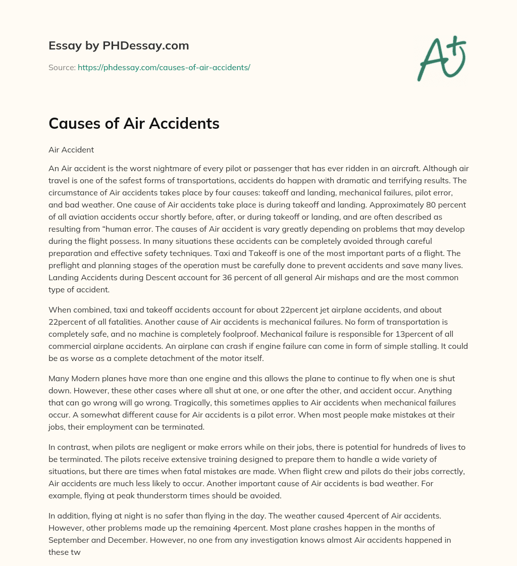 Causes of Air Accidents essay