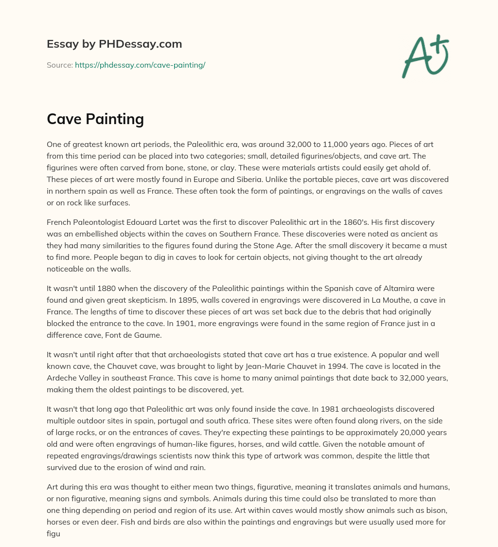 Cave Painting essay