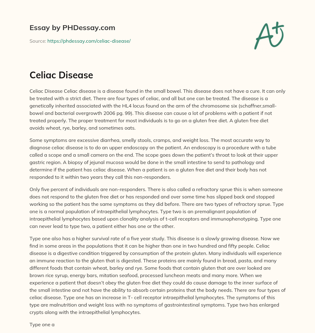 Celiac Disease essay