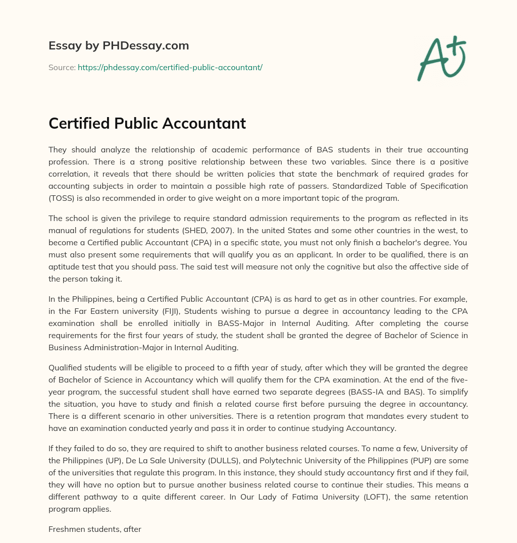 Certified Public Accountant