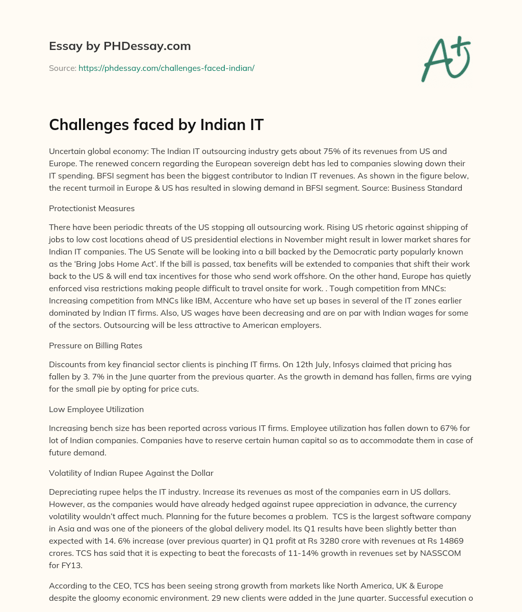 Challenges faced by Indian IT essay