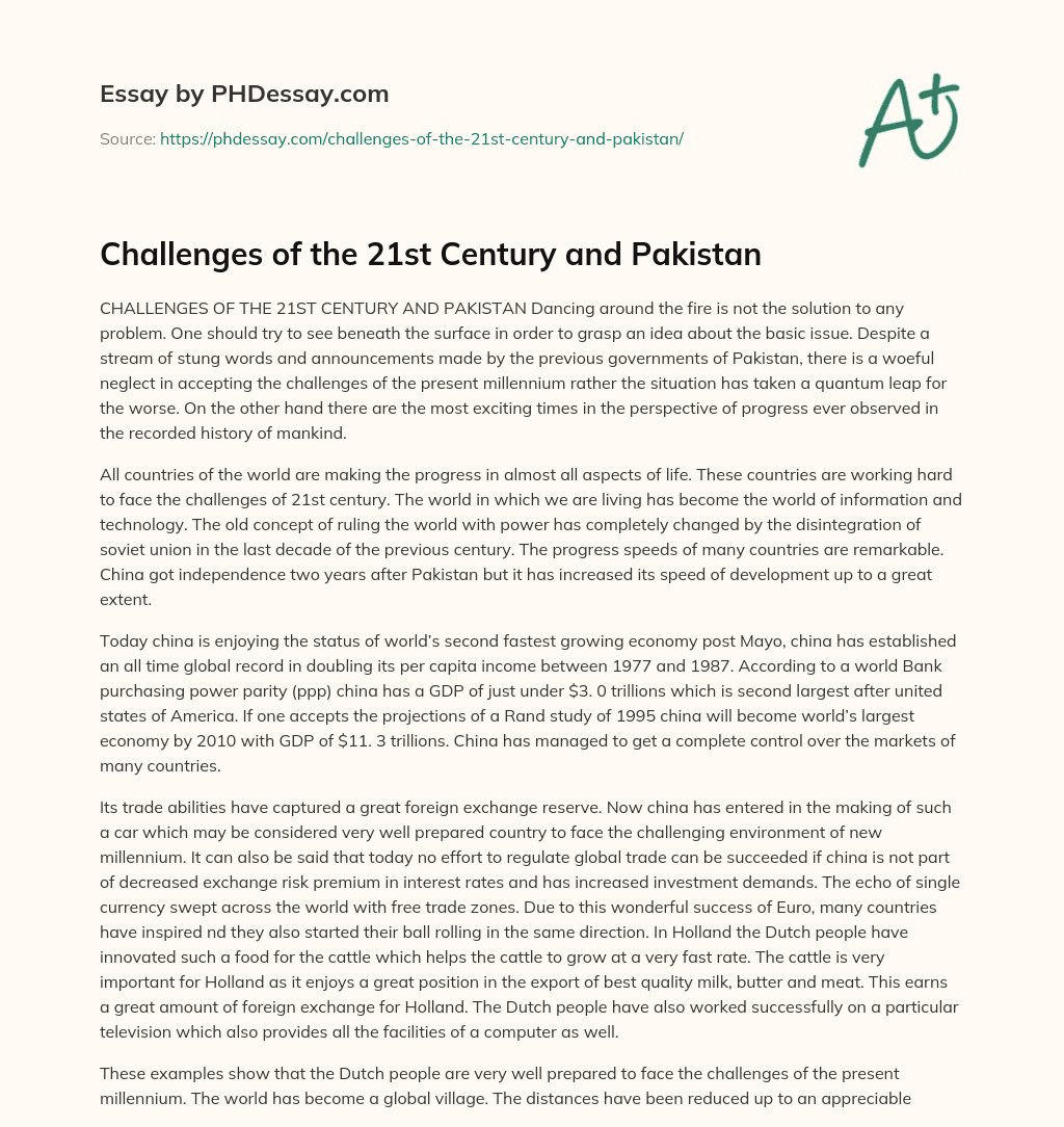 pakistan in 21st century essay pdf