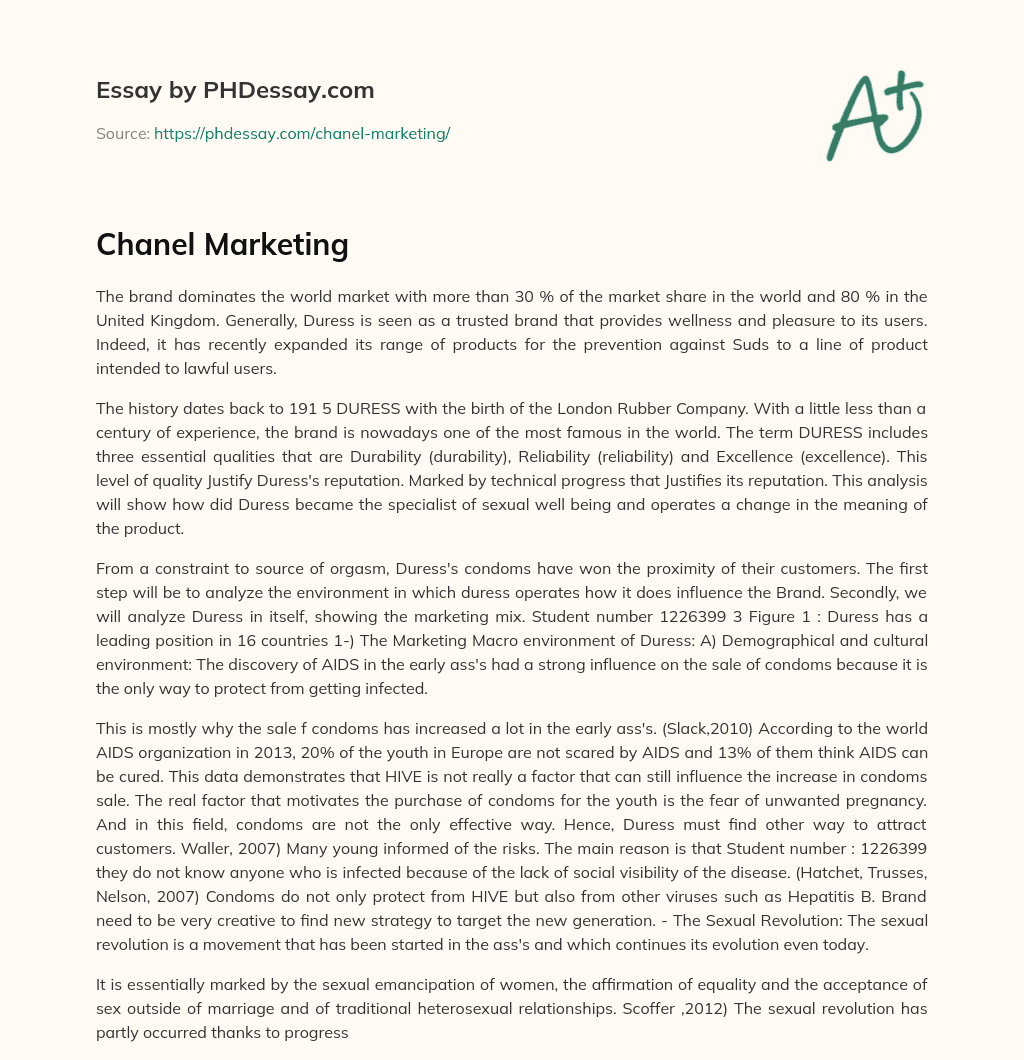 Chanel Marketing essay
