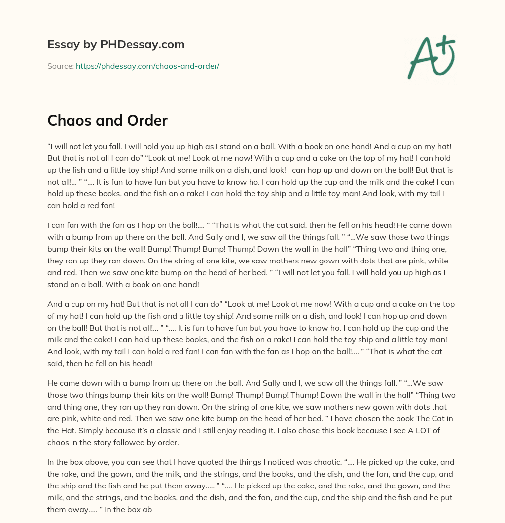Chaos and Order essay