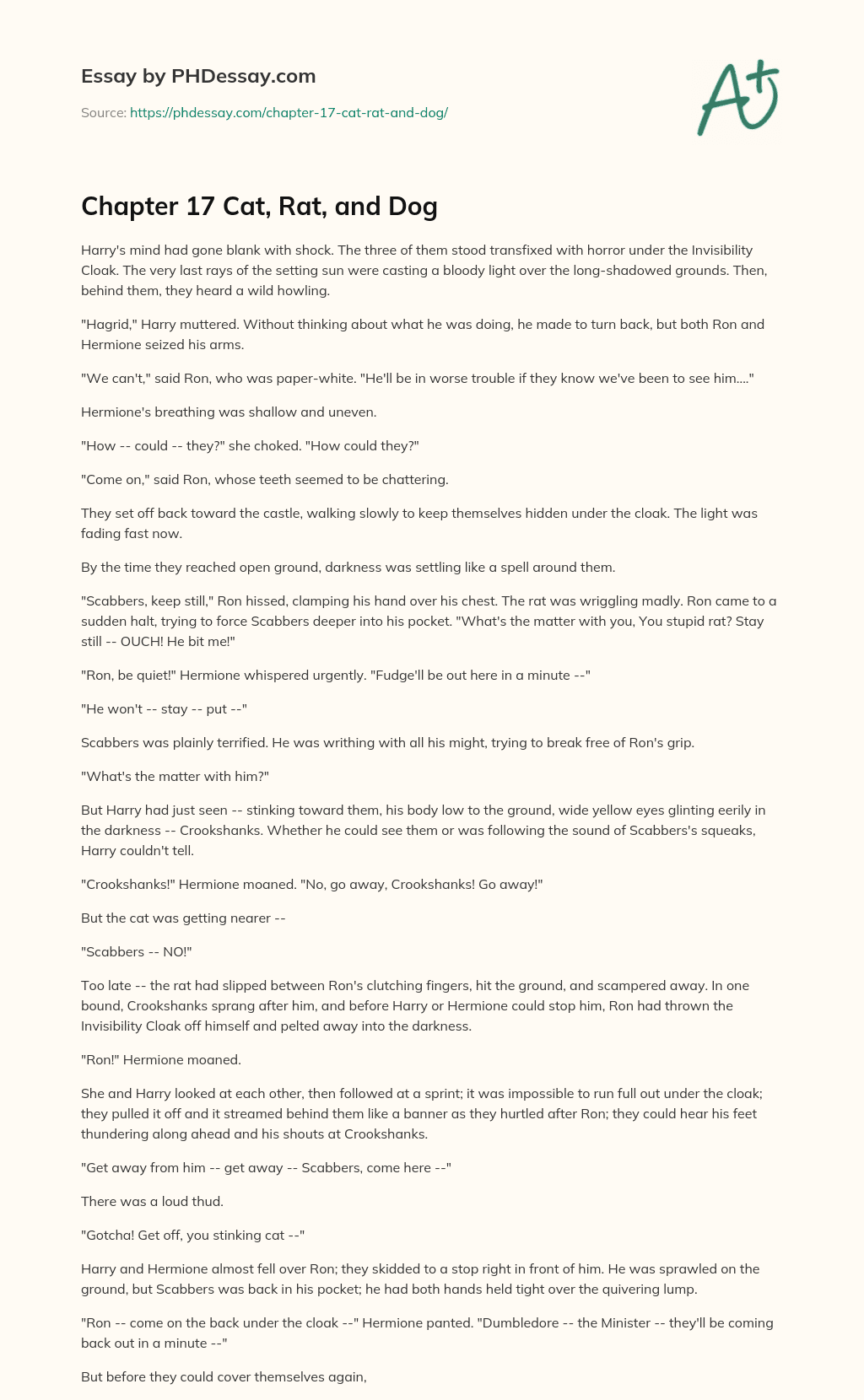 Chapter 17 Cat, Rat, and Dog essay