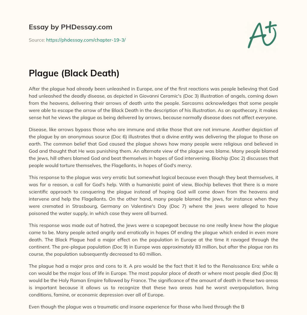 Plague (Black Death) essay