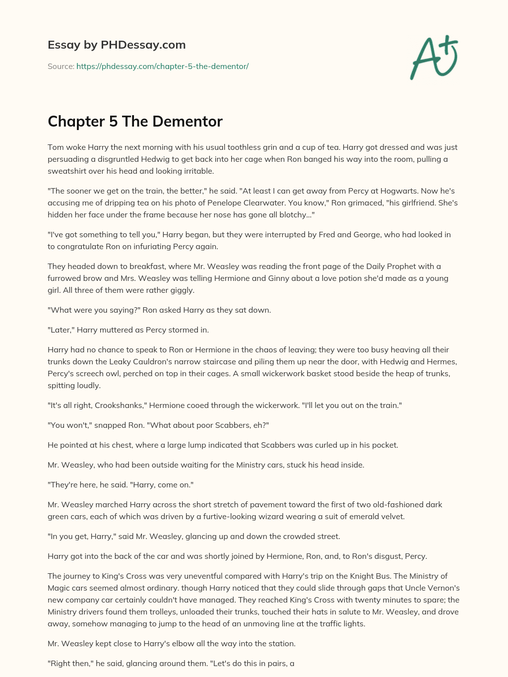 Chapter 5 The Dementor essay