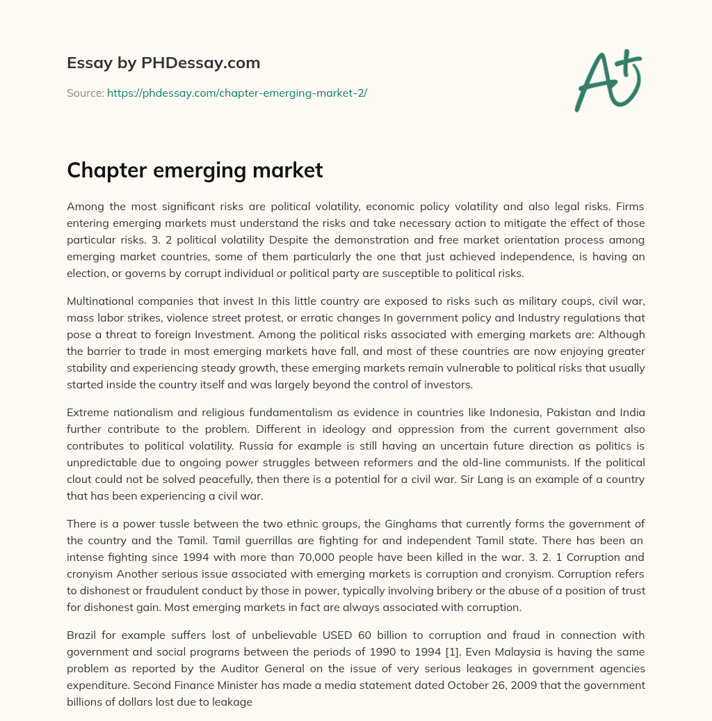Chapter  emerging market essay