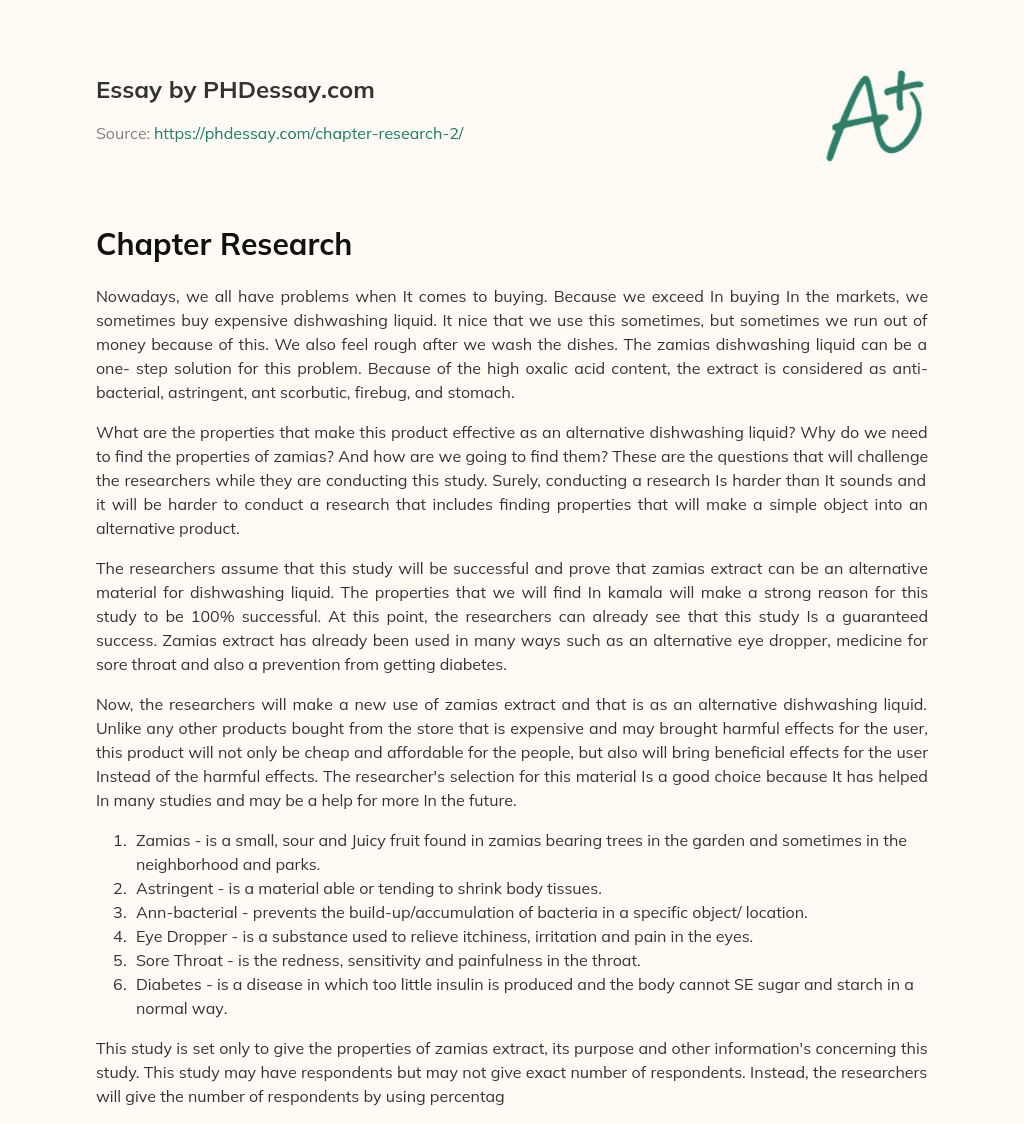 Chapter  Research essay