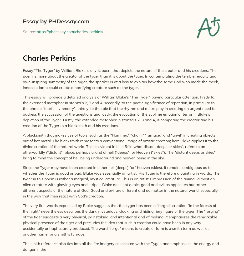Charles Perkins essay