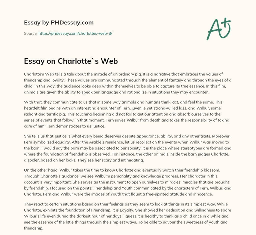 charlotte's web essay
