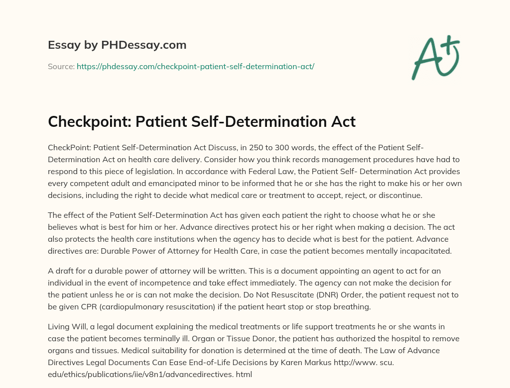 checkpoint-patient-self-determination-act-300-words-phdessay