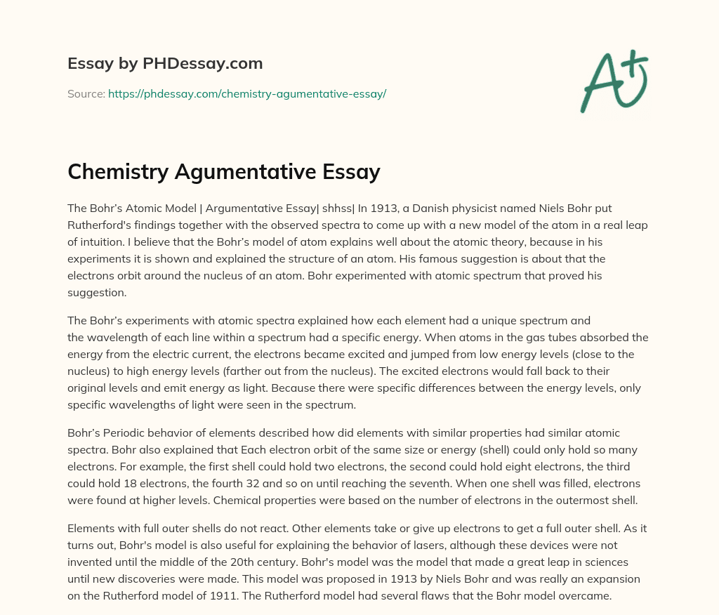 essay about chemistry at home