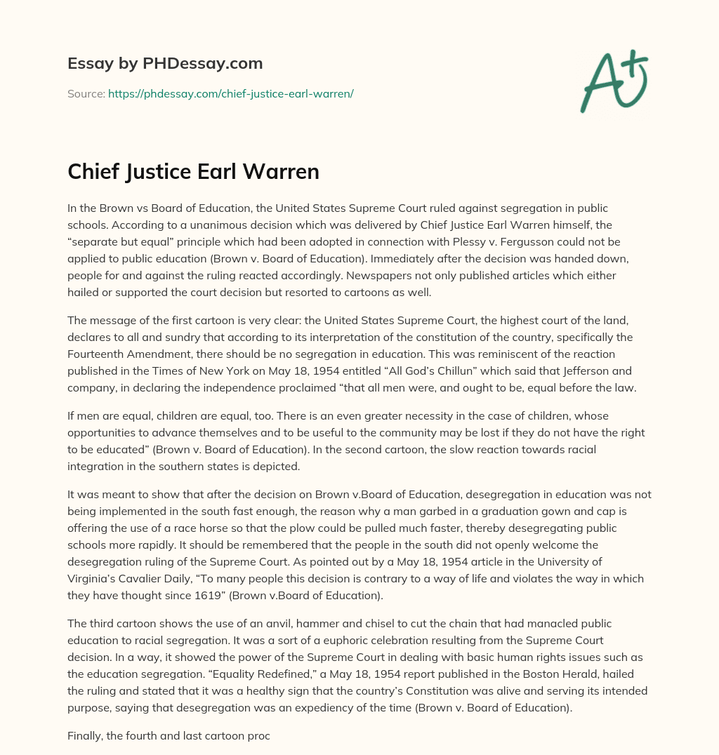 Chief Justice Earl Warren essay