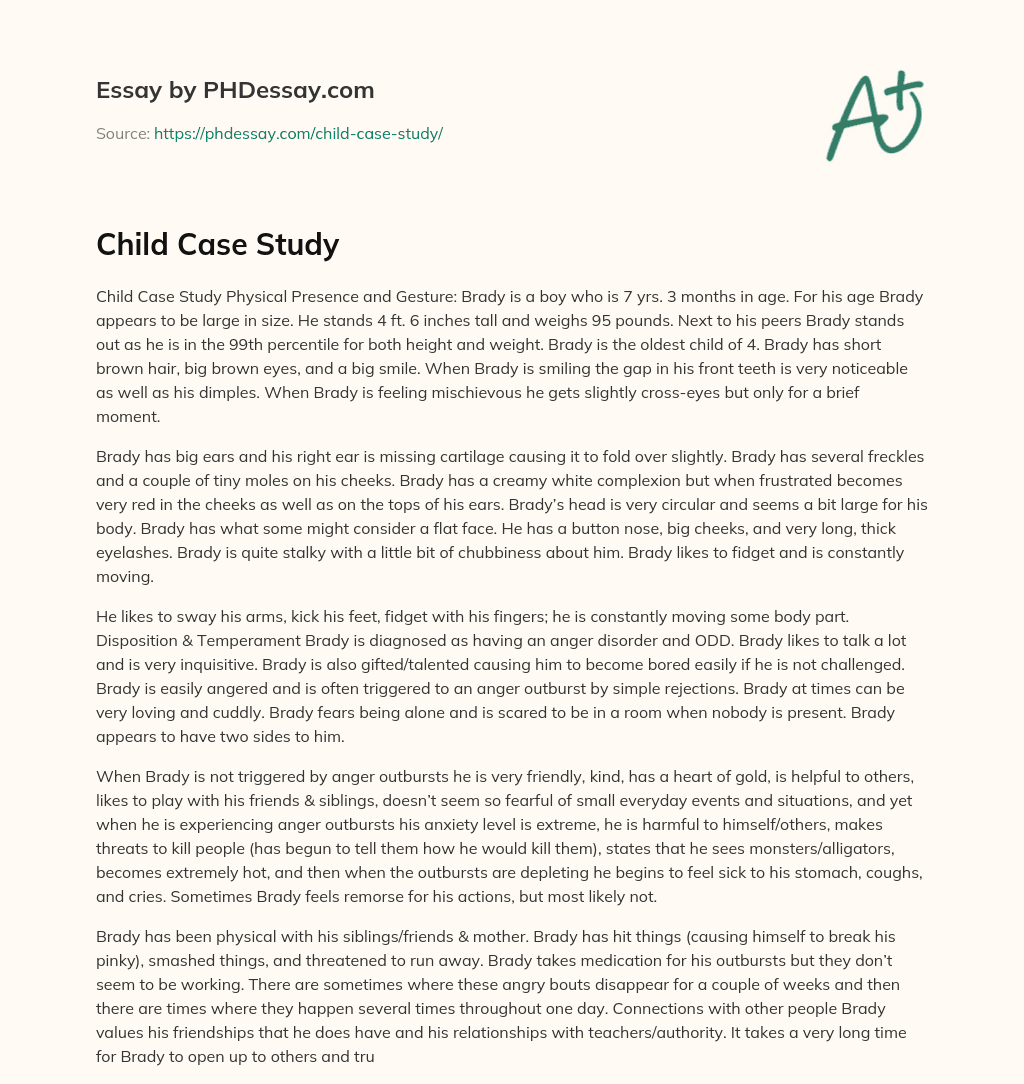 case study of an exceptional child and reporting