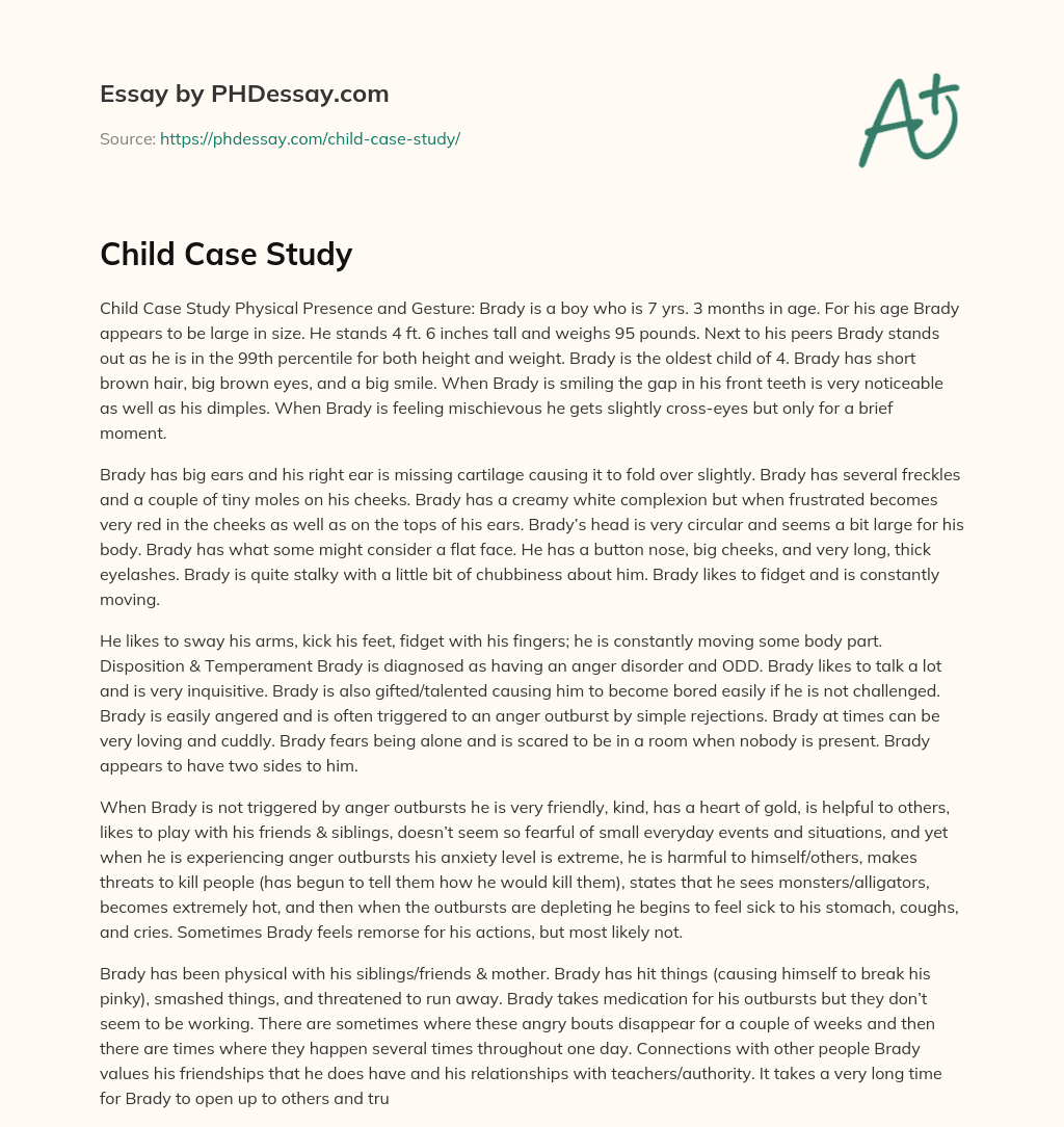 Child Case Study PHDessay