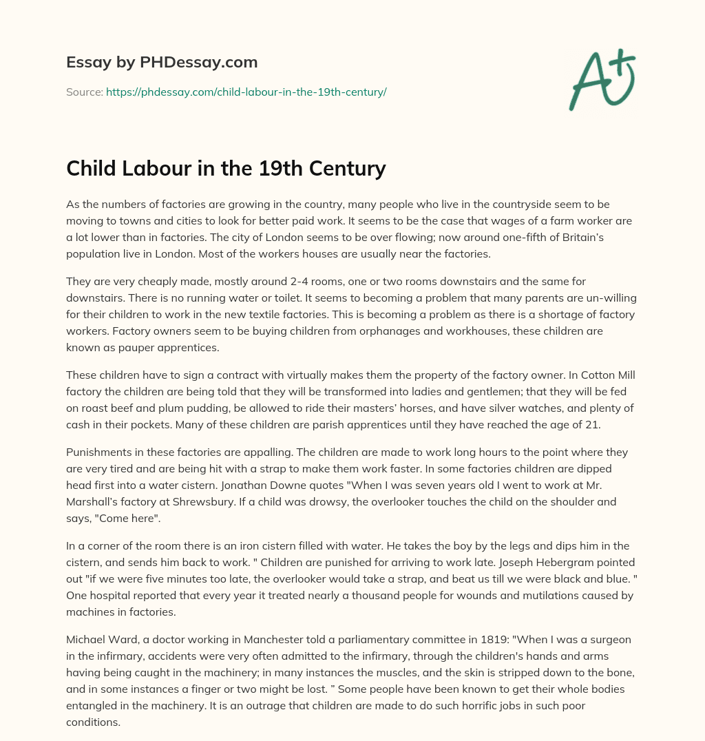 Child Labour in the 19th Century essay