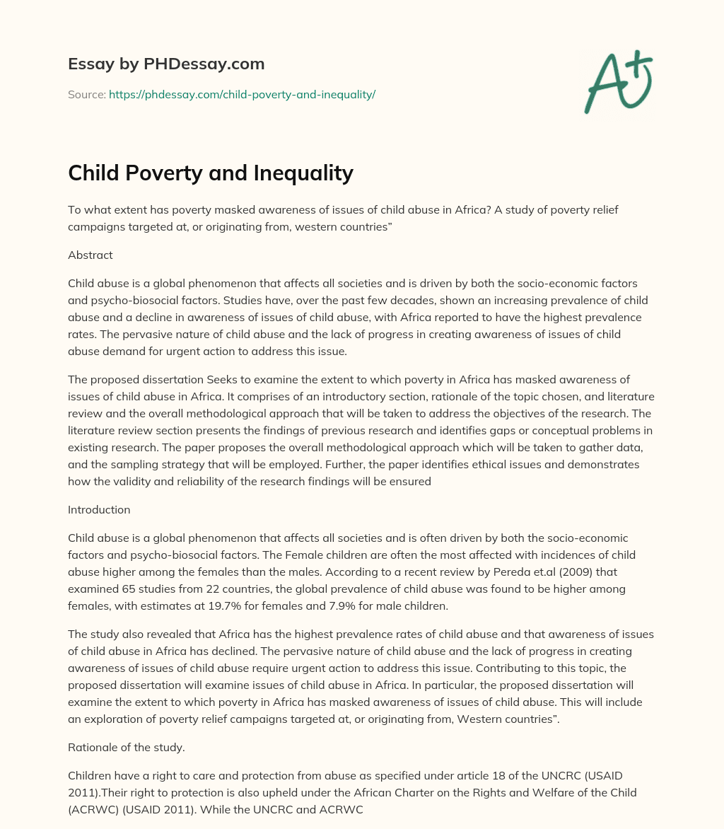 Child Poverty and Inequality essay
