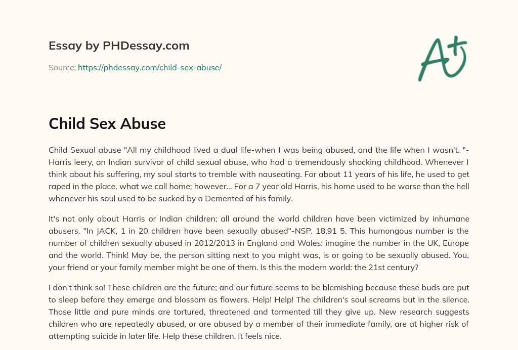 Child Sex Abuse essay