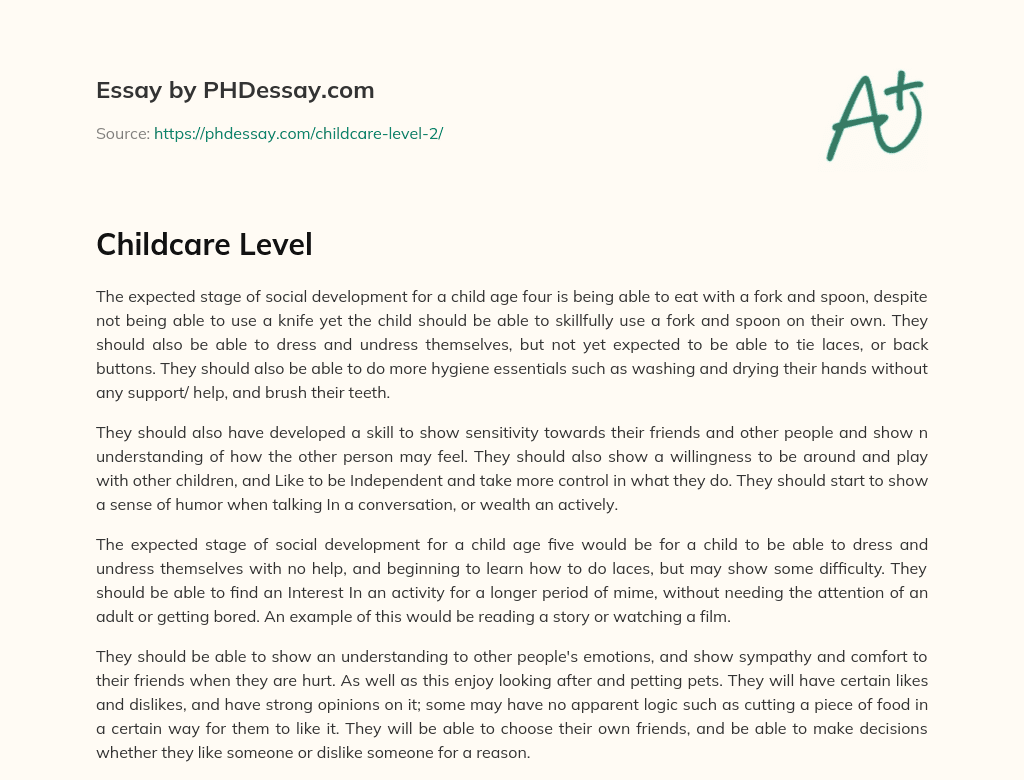 Childcare Level essay