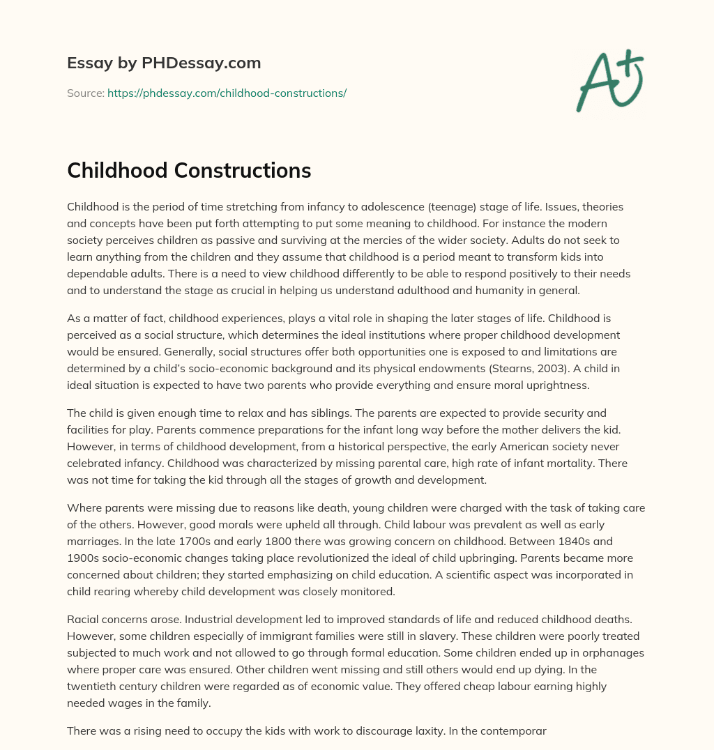 Childhood Constructions essay